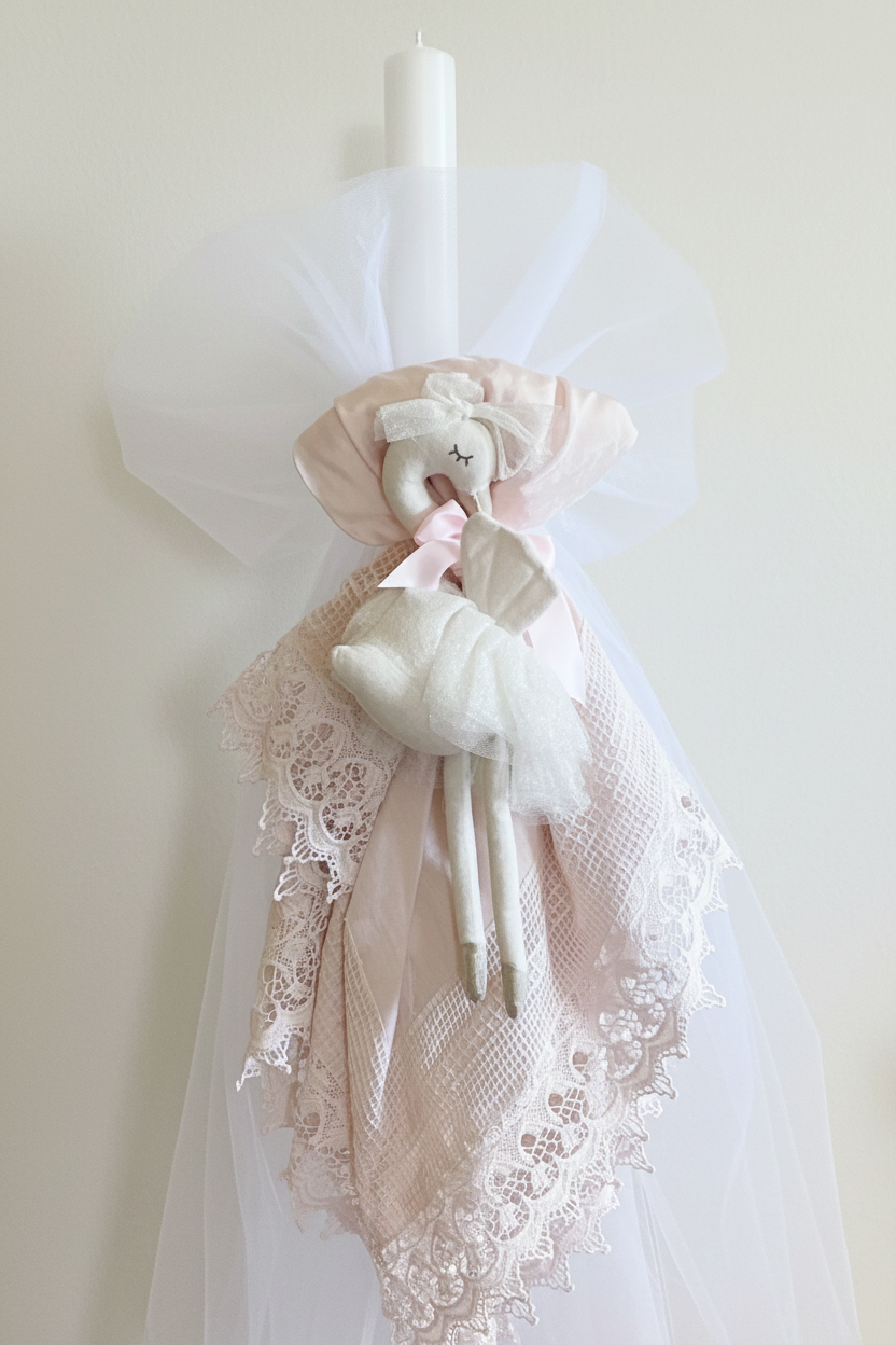 Orthodox Christening Candle - Ophelia