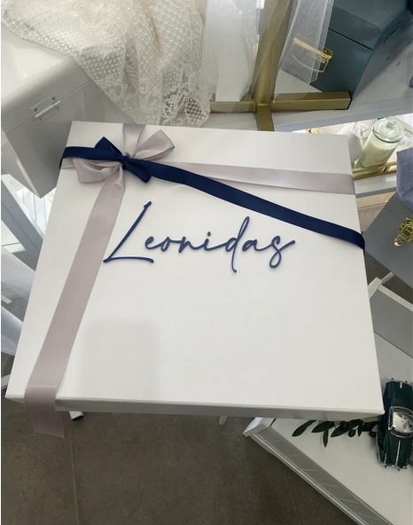 Extra Large Square Christening Box - Personalised
