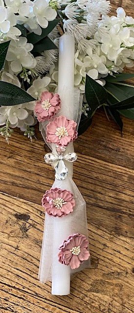 Easter Candle - Livani (Frankincense) Scented - Florence Crystal Cross | Pandora Designs Melbourne