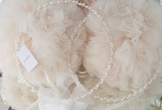 Wedding Crowns (Stefana) - Delicate Pearl & Clear Bead - 0