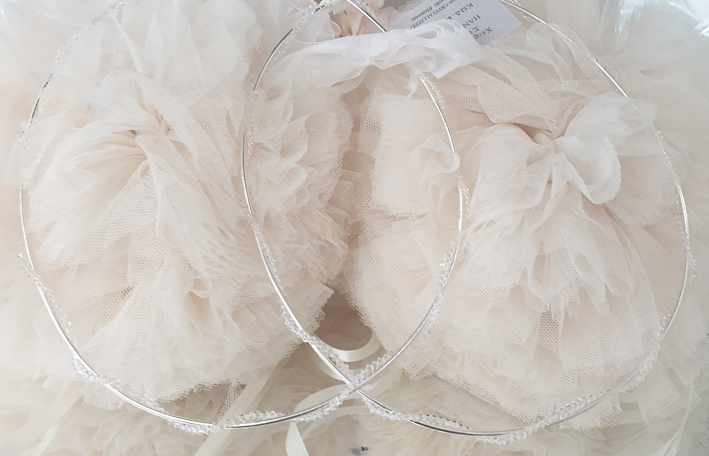Wedding Crowns (Stefana) - Silver & Delicate Beaded Twist