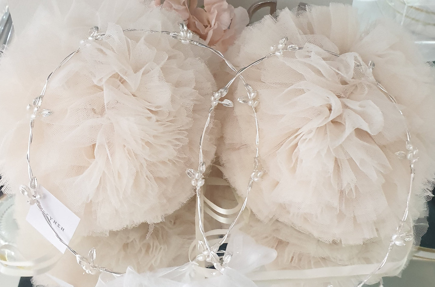 Wedding Crowns (Stefana) - Silver Leaf & Pearl Cluster | Pandora Designs Melbourne