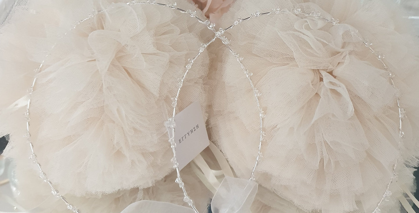 Wedding Crowns (Stefana) - Silver Fine Band with Crystal Clusters | Pandora Designs Melbourne