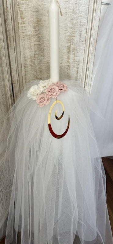 Orthodox Christening Candle - Sweet Floral