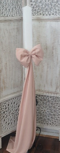 Georgette Bow Orthodox Wedding Candle - Blush - 0