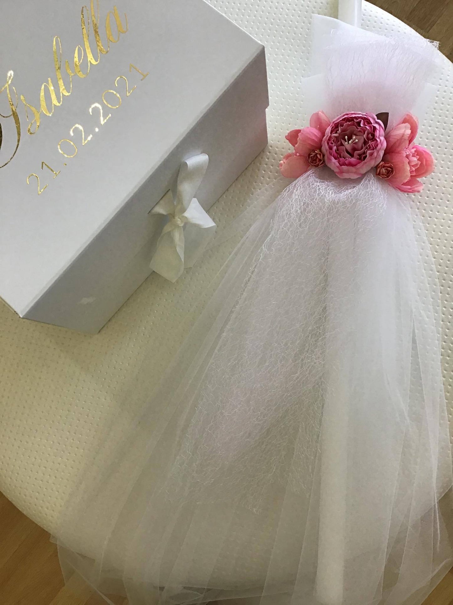Orthodox Christening Candle - Isabella Rose