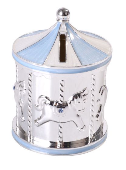Carousel Moneybox - Pink or Blue Available - 2