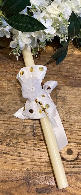 Copy of Easter Candle - Livani (Frankincense) Scented - Blue Polka Dot Hristos Anesti | Pandora Designs Melbourne