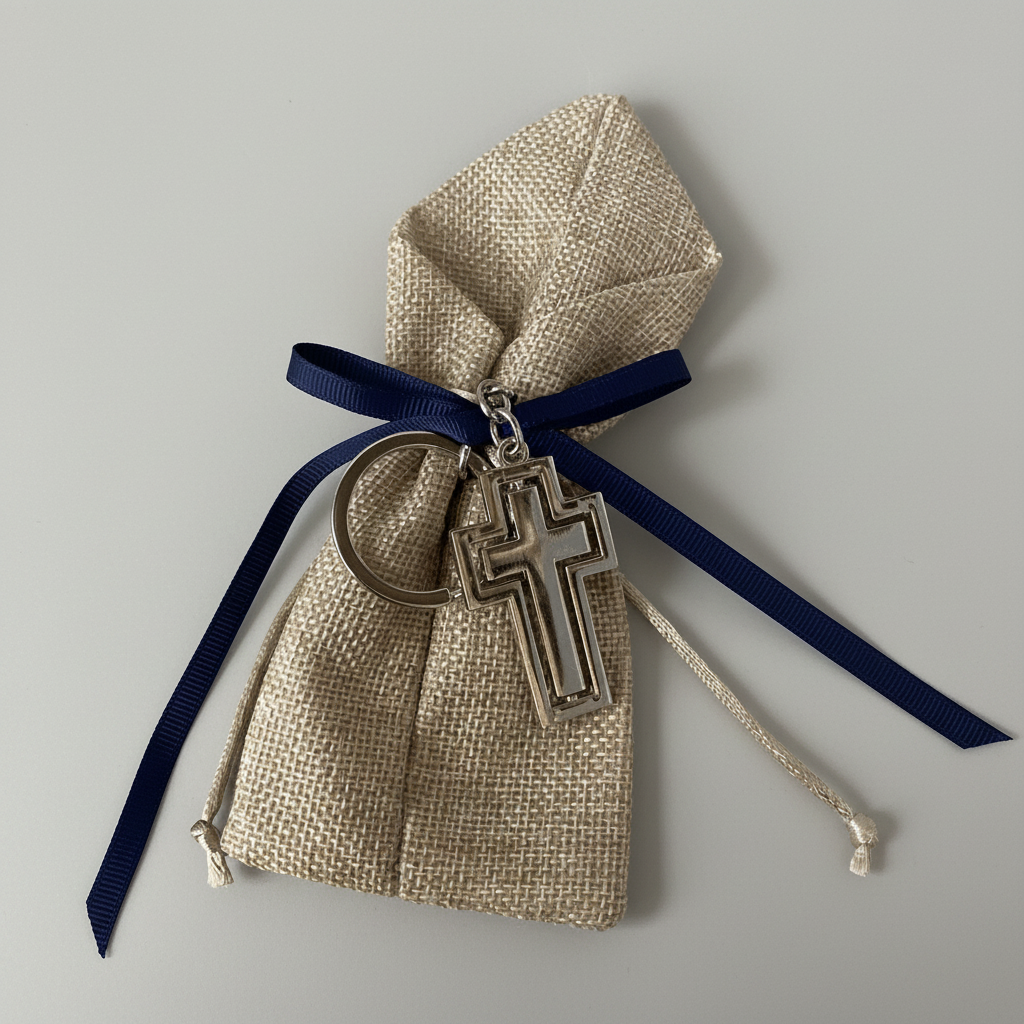 Bomboniere - Silver Cross Keyring | Pandora Designs Melbourne