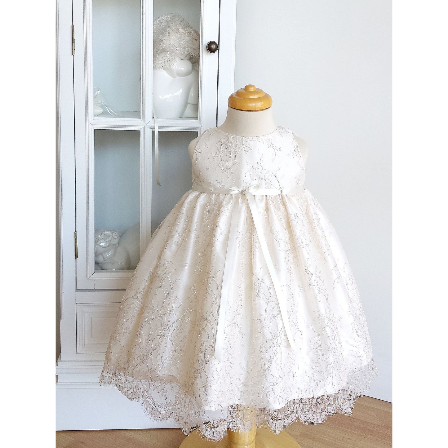 Christening Dress - Gold Chantilly - 0