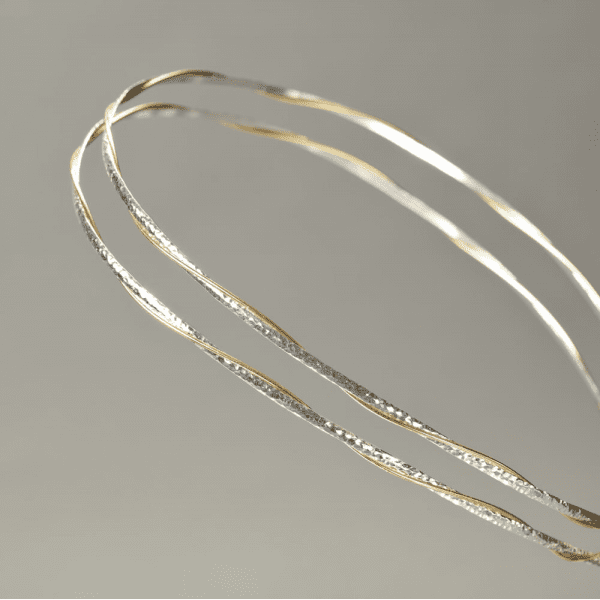 Wedding Crowns (Stefana) - Silver Hammered with Gold Wire Twist | Pandora Designs Melbourne