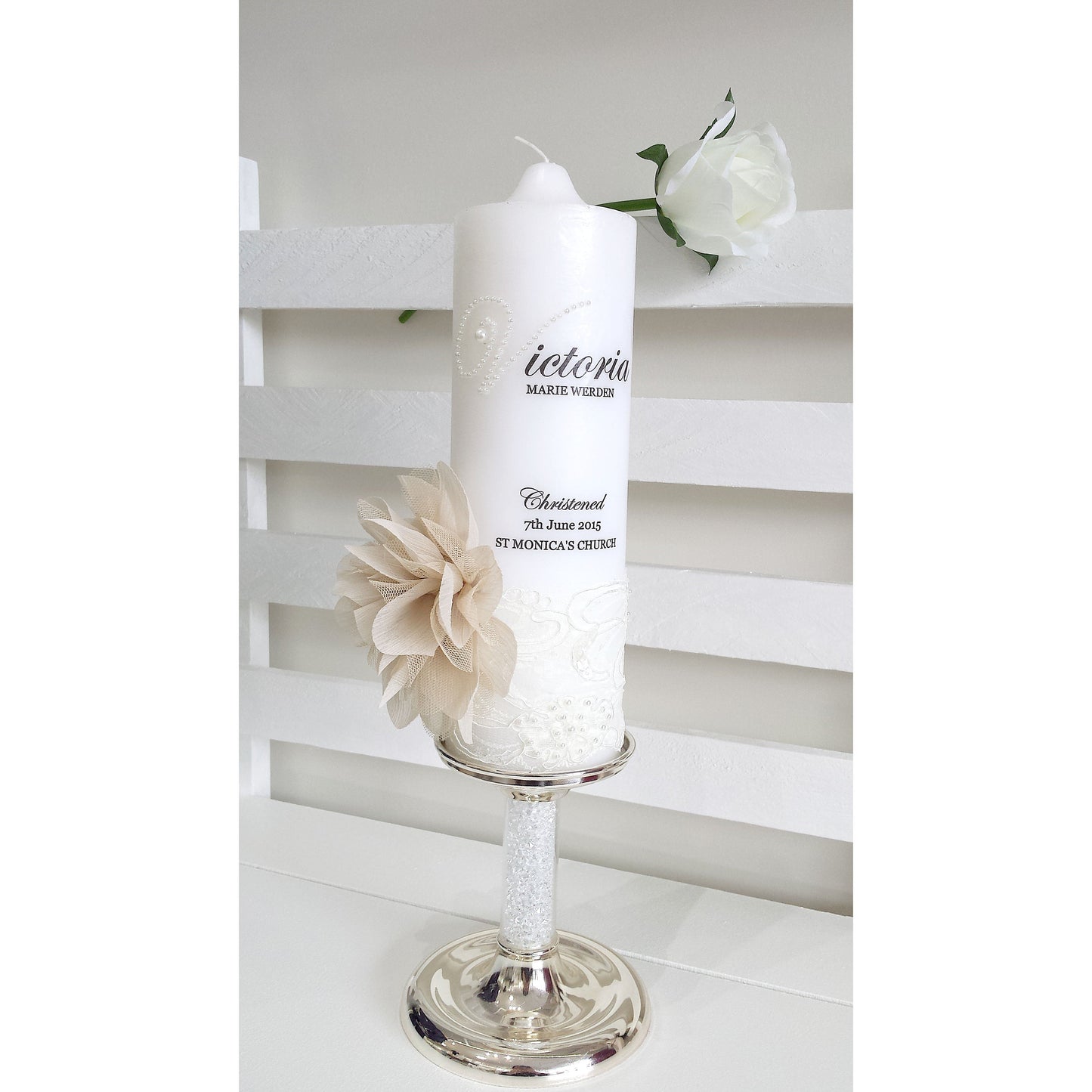 Catholic Christening / Baptism Candle - VICTORIACBCANDLE