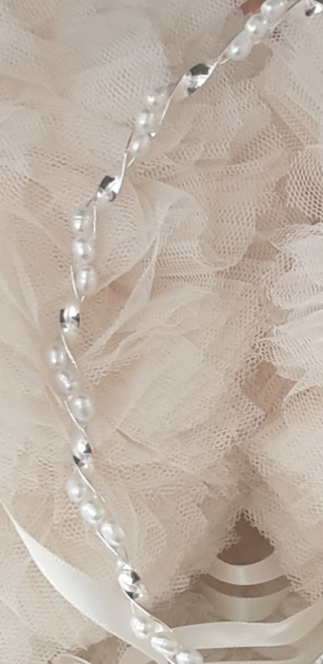 Wedding Crowns (Stefana) - Deluxe Silver Twist & Pearl - 1