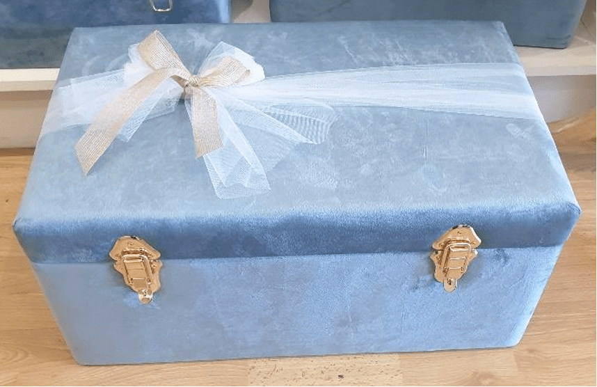 Baby Blue Velvet Trunk