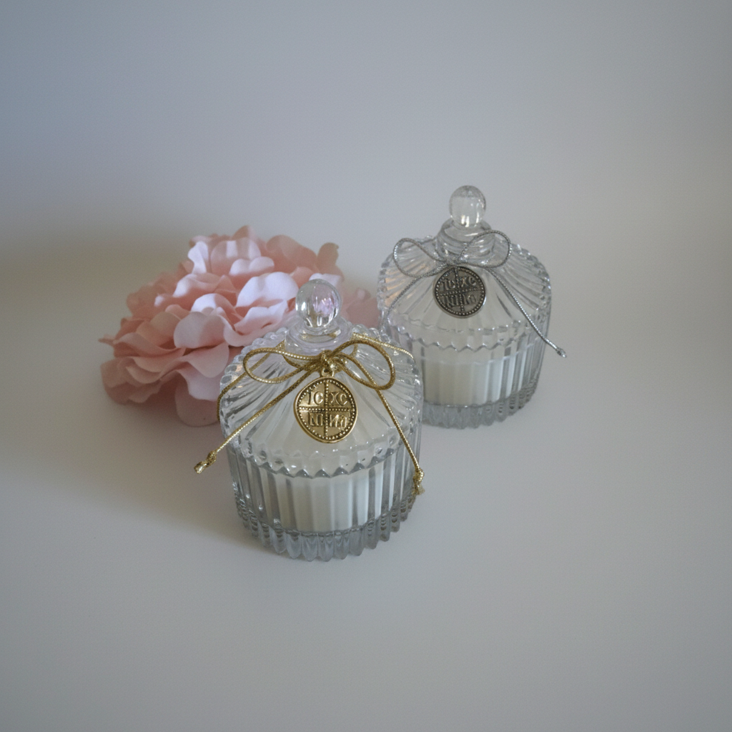 Bomboniere - Candle Jar with ICXC Charm
