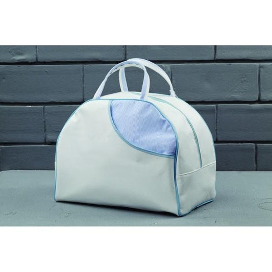 Christening Bag - White and Baby Blue - 0