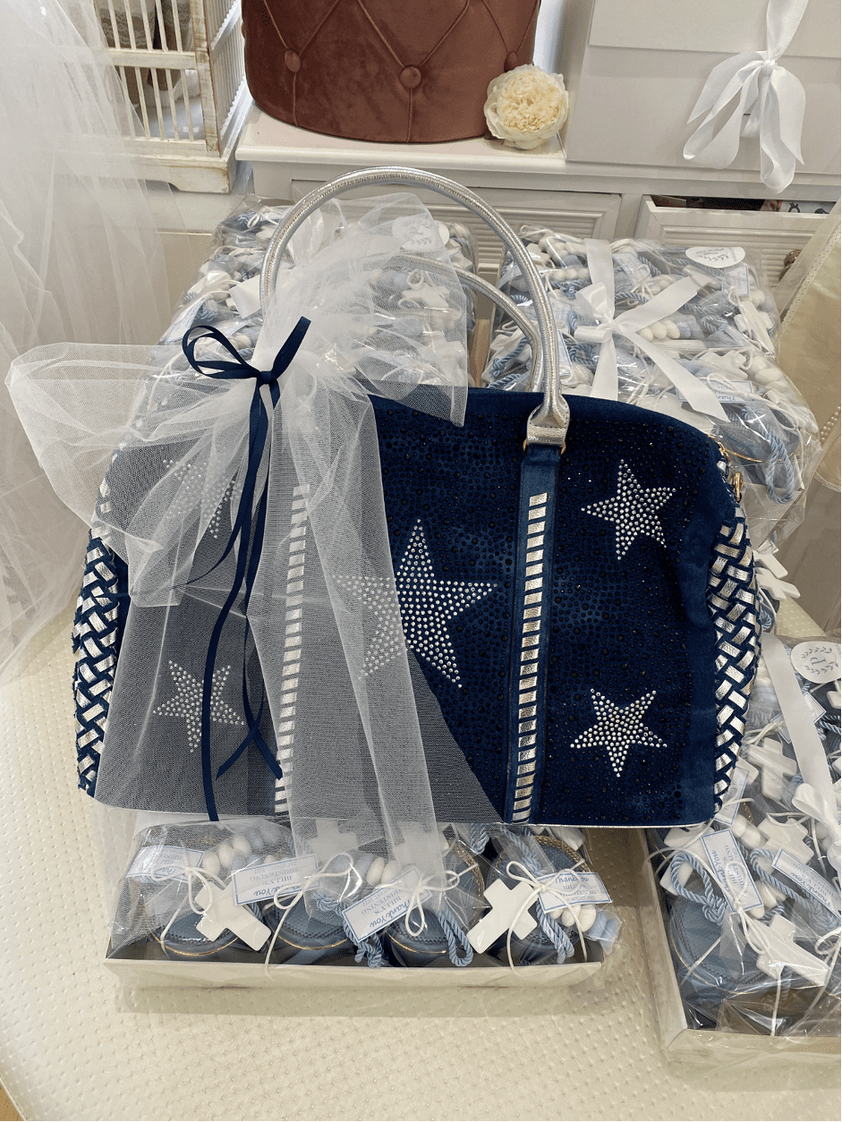 Christening Bag - Denim Glitz & Glamour | Pandora Designs Melbourne