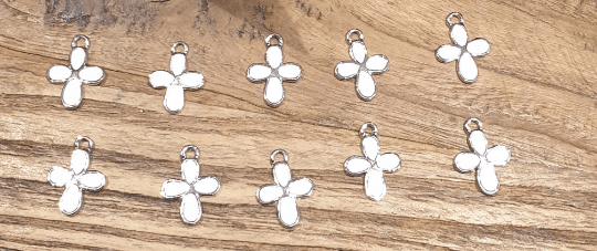 Cross Charms (Martirika) - White/SIlver - 0