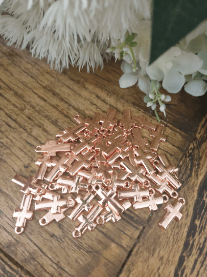 Cross Charms (Martirika) - Rose Gold Metal - 1