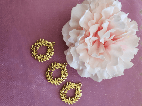 Gold Olive Wreath Charm - 1