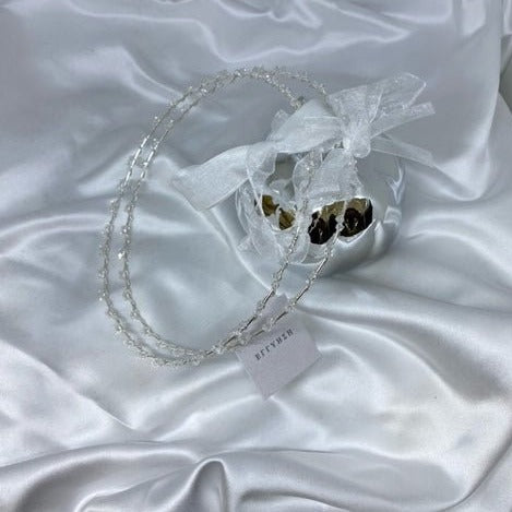 Wedding Crowns (Stefana) - Silver Fine Band with Crystals | Pandora Designs Melbourne