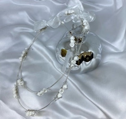 Wedding Crowns (Stefana) - Porcelain Flower & Crystal Cluster | Pandora Designs Melbourne