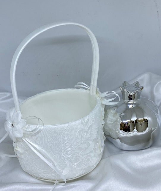 Flower Girl Basket - Lace | Pandora Designs Melbourne