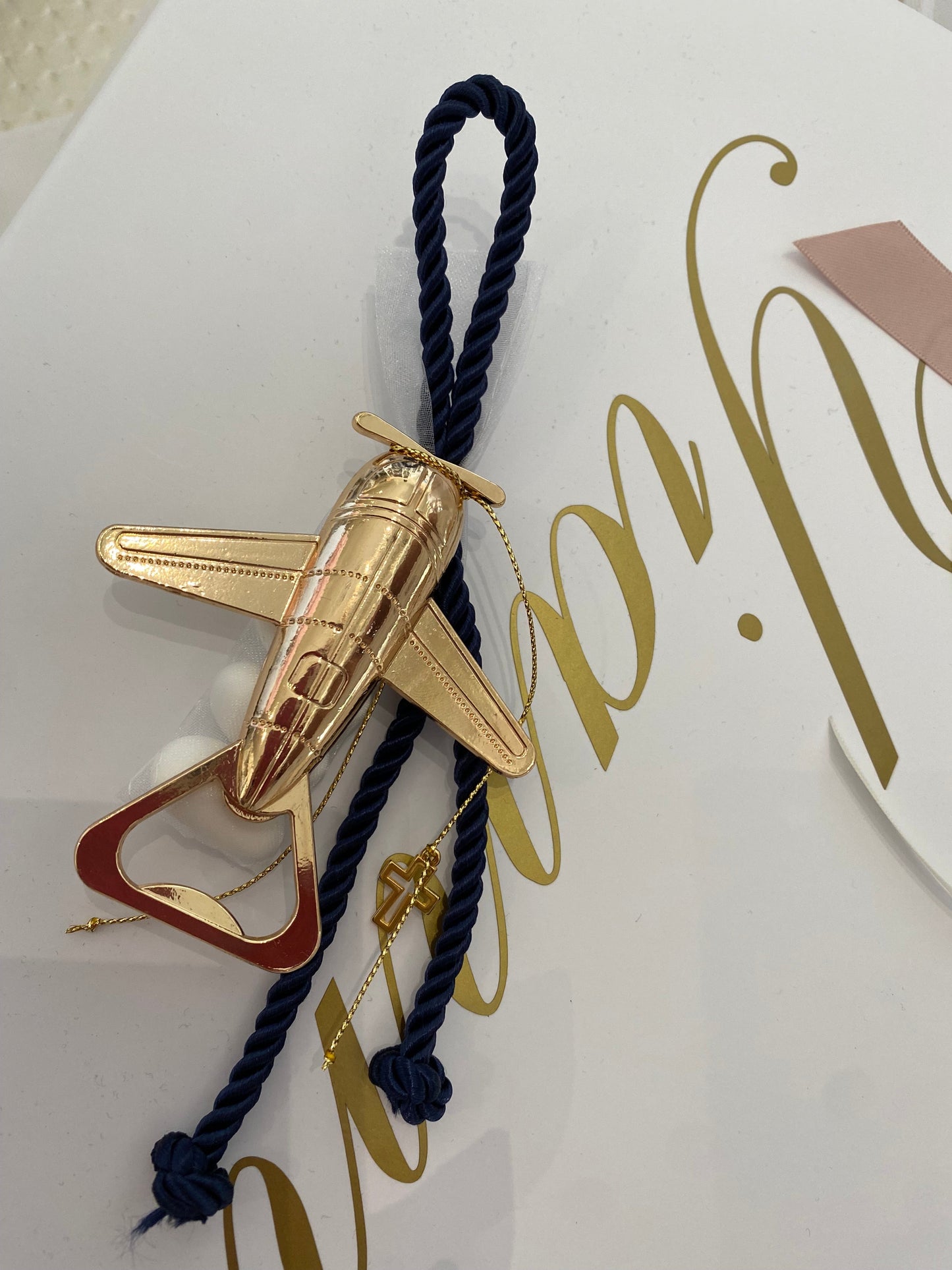 Bomboniere - Gold Aeroplane Bottle Opener - 0