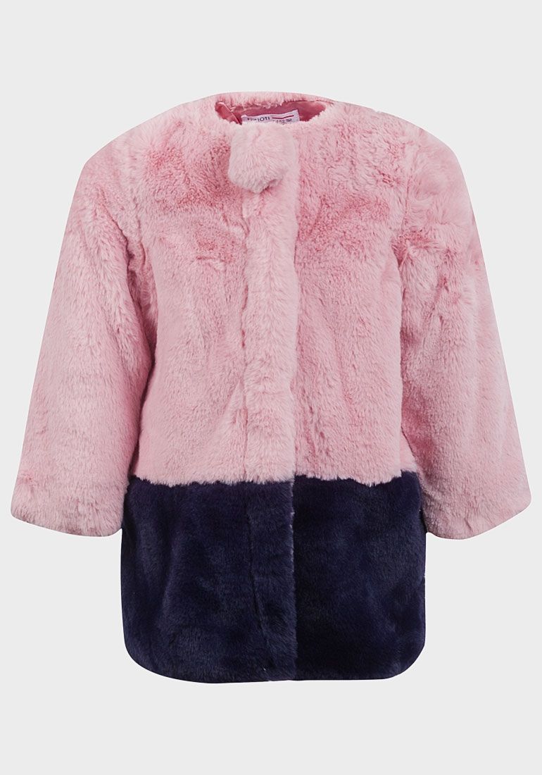 MINOTI GIRLS FAUX FUR POM POM COAT | Pandora Designs Melbourne