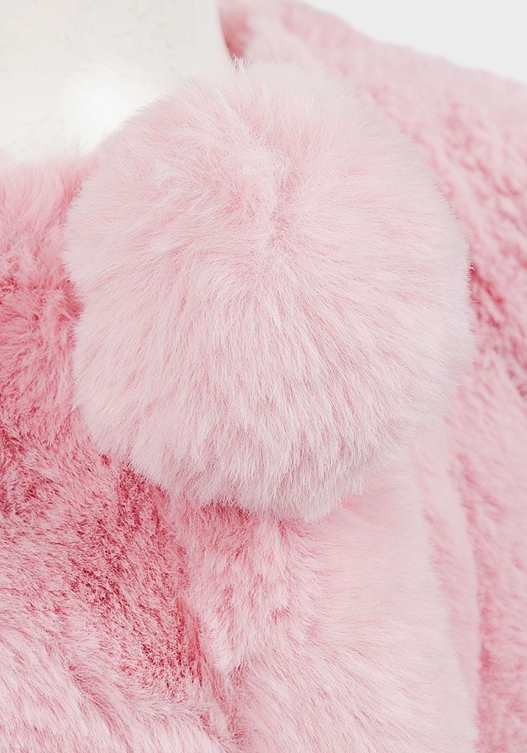 MINOTI GIRLS FAUX FUR POM POM COAT | Pandora Designs Melbourne