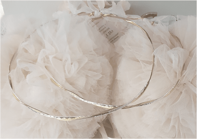 Wedding Crowns (Stefana) - Silver Hammered with Gold Wire Twist | Pandora Designs Melbourne