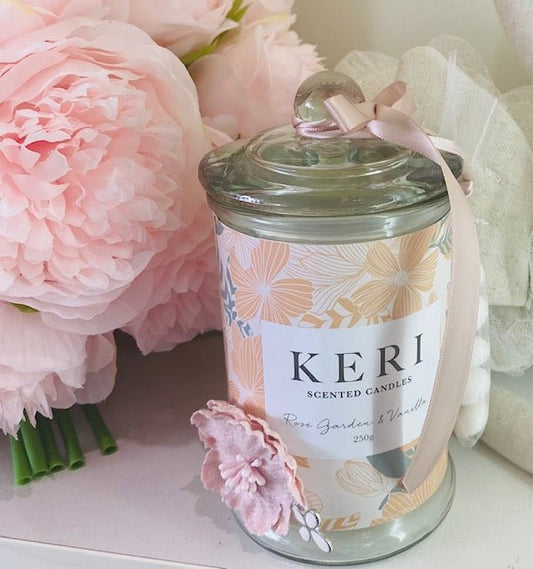 Bomboniere - Extra Large Keri Candle - 200g - Rose Garden and Vanilla - 1