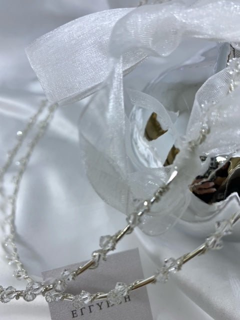 Wedding Crowns (Stefana) - Silver Fine Band with Crystals | Pandora Designs Melbourne