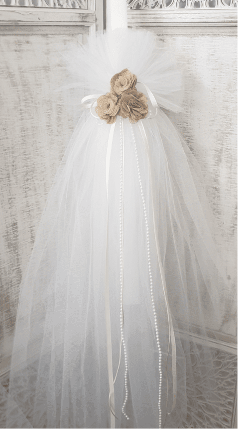 Orthodox Christening Candle - Floral Princess | Pandora Designs Melbourne