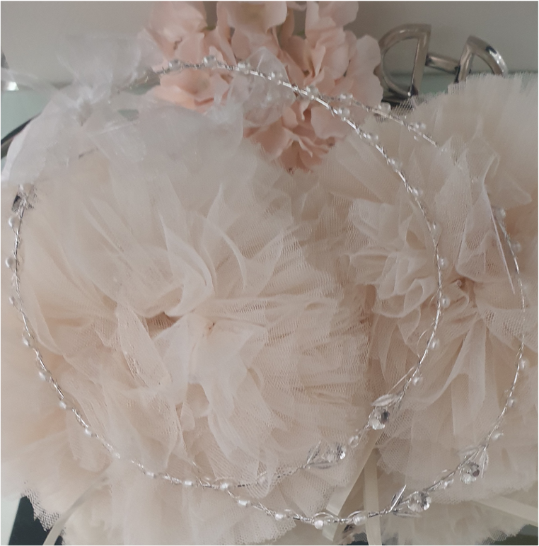 Wedding Crowns (Stefana) - Silver Flower & White Pearl