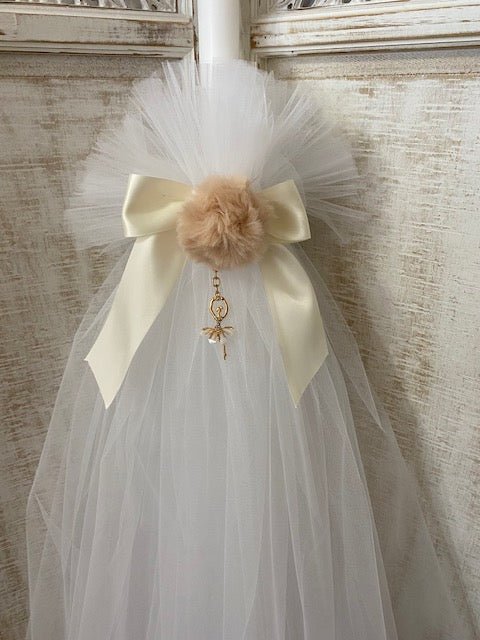 Orthodox Christening Candle - Pom Pom Ballerina - 0