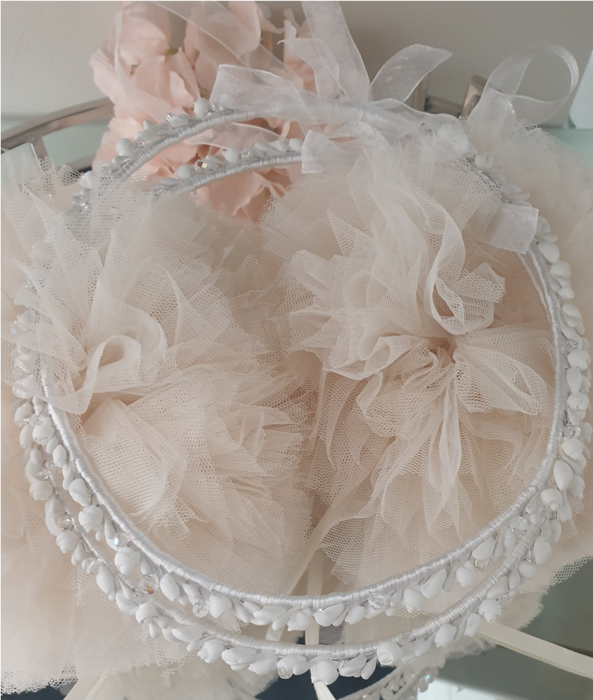 Wedding Crowns (Stefana) - Traditional Porcelain Flower with Crystals