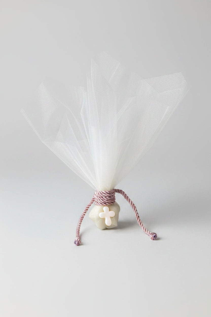 Bomboniere - Rope with Cross Charm on Tall Organza - 0