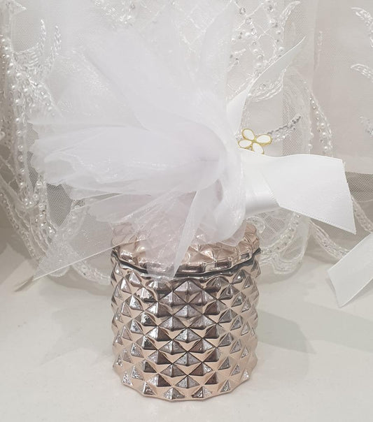 Bomboniere - Rose Gold Trinket with Organza - 0