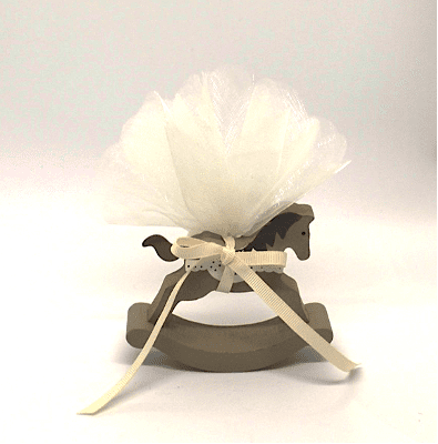 Christening Bomboniere - Wooden Rocking Horse - 2
