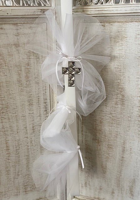 Orthodox Christening Candle - Vintage Pearl Pandora Designs Melbourne - 2