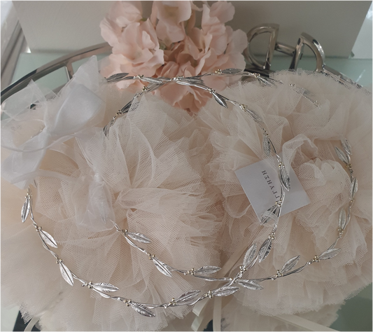 Wedding Crowns (Stefana) -  Silver Leaf Deluxe