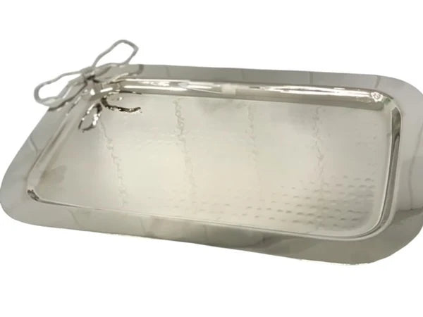 Tray - Hammered Tray with Bow