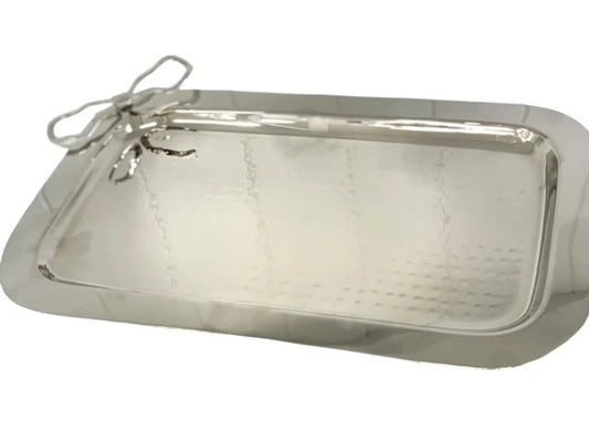 Tray - Hammered Tray with Bow