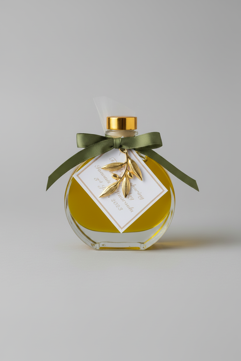 Bomboniere - Round Cretan Olive Oil Bottle