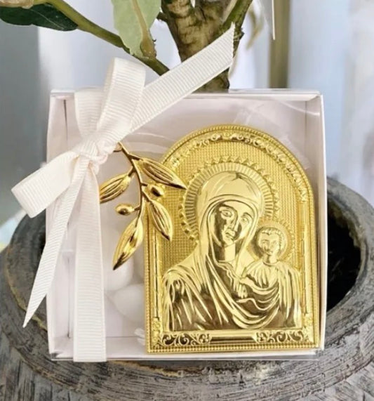 Bomboniere - Deluxe Gold Icon (Boxed) with Olive Branch Charm