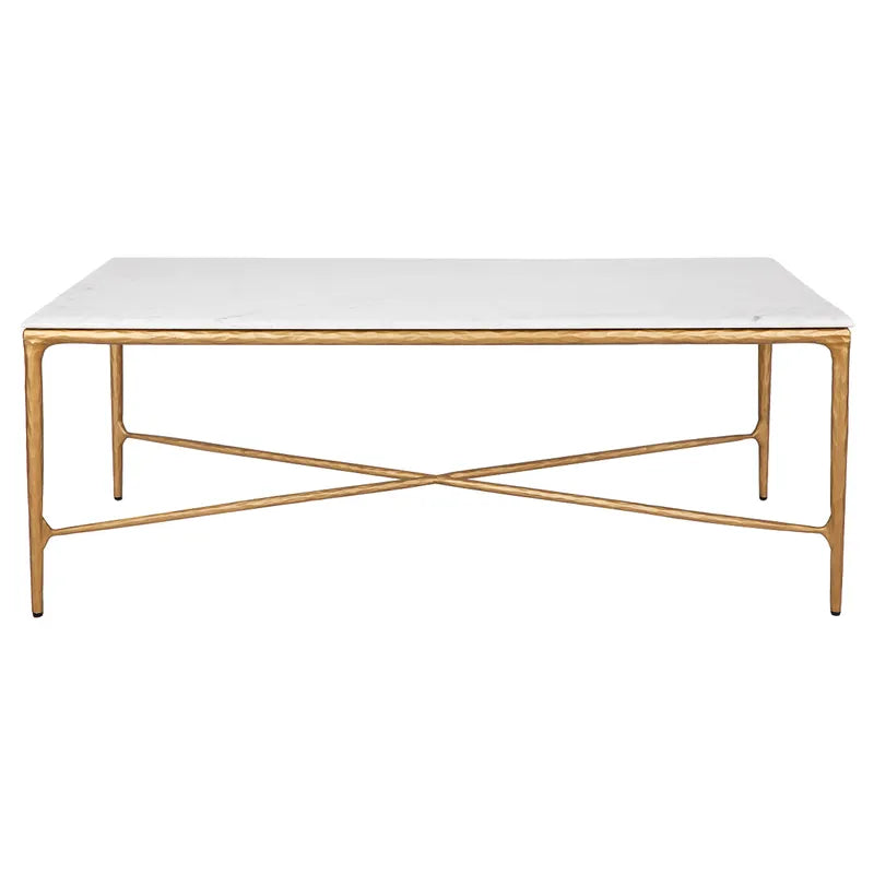 Heston Marble Rectangle Coffee Table - Brass