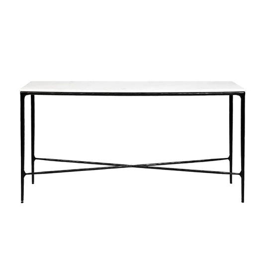 Heston Marble Console Table - Medium Black