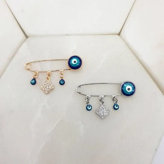 Mati Pin - Evil Eye Protection Pin (Filahto) with Orthodox Cross