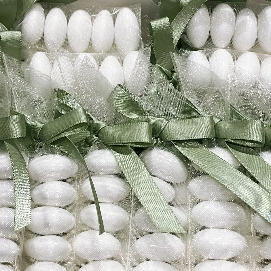 Slimline Organza Pouch | Bombonerie | Sugar Coated Almonds | Wedding Favours | Christening Favours & Slimline Organza Pouch - Available filled or unfilled